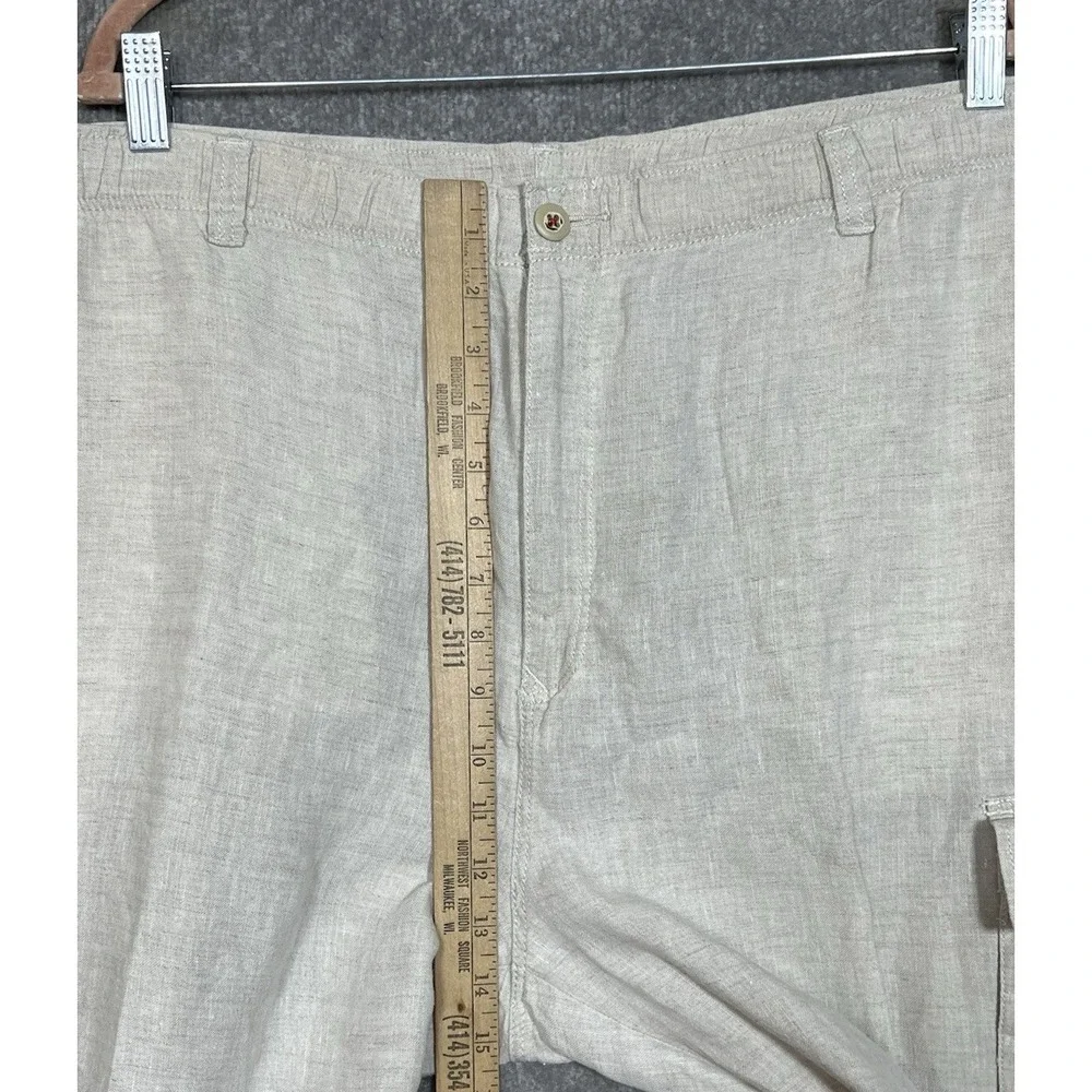 Tommy Bahama Relax Linen Cargo Pants Mens Size XXL Beige Straight Leg Pockets